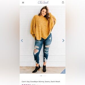 Chic soul skinny jeans - dark wash sz 16